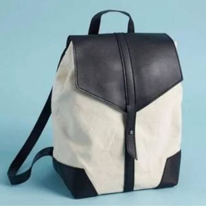 Canvas + Vegan Leather Backpack NWOT Vacation Travel Bag